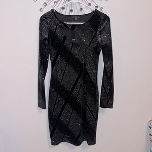 New! Black Dress with cutout and silver shimmer NWT